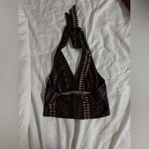 tie up halter neck top, y2k.